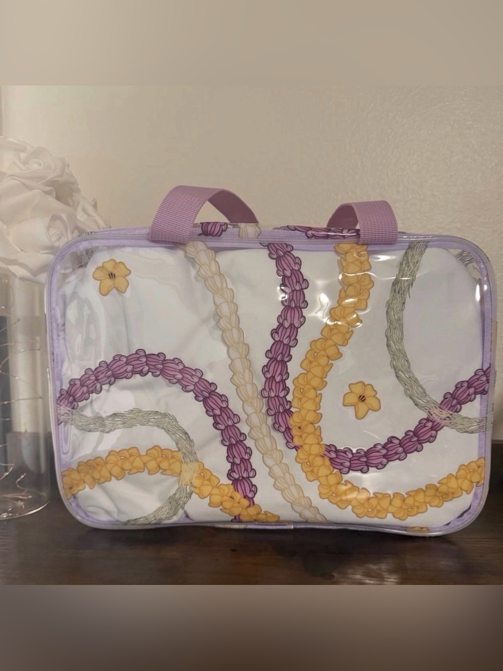 Hekili Designs Lei Print Clear Bag
